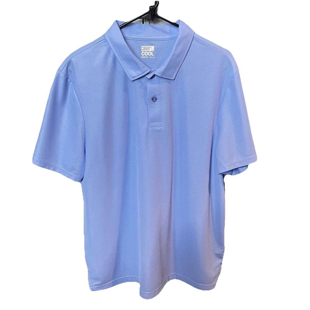 32 Degrees Cool Men's Short Sleeve Polo Shirt Lightweight Blue Size Large